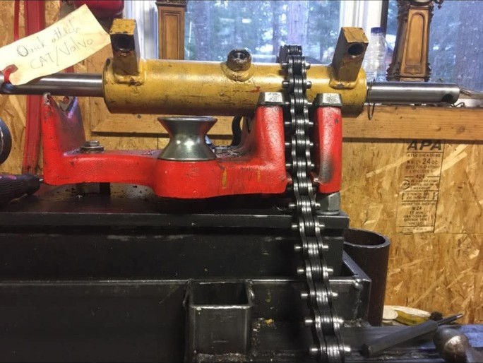Cylindre hydraulique sur banc
